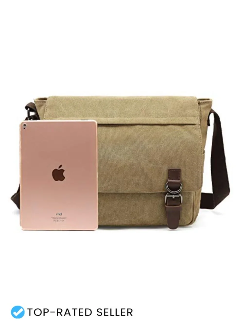 Large Canvas Messenger Bag for Men Women, 15